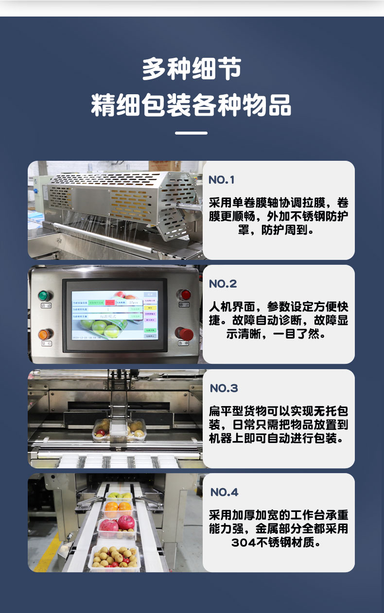 全自动保鲜膜包装机 生鲜果蔬包装机(图1)